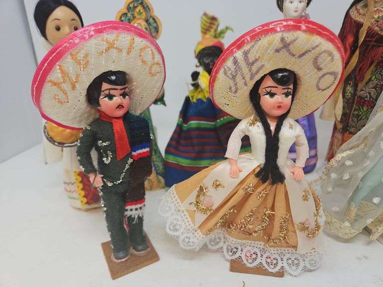Small Dolls: Mexico, Russia, India, Caribbean, 7-10-in. In height