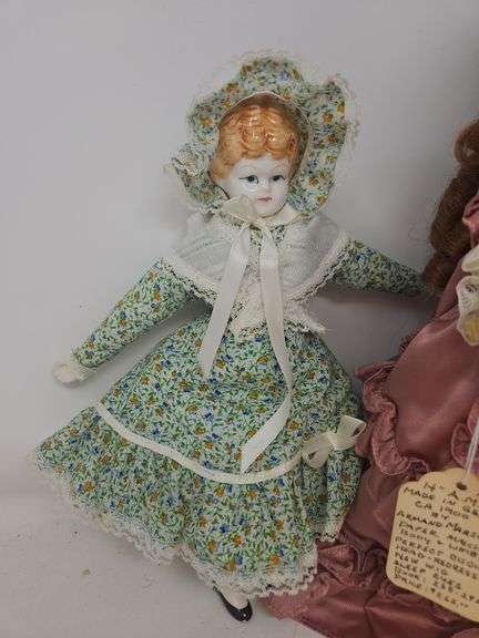 Porcelain Dolls, 10 & 14 in.,