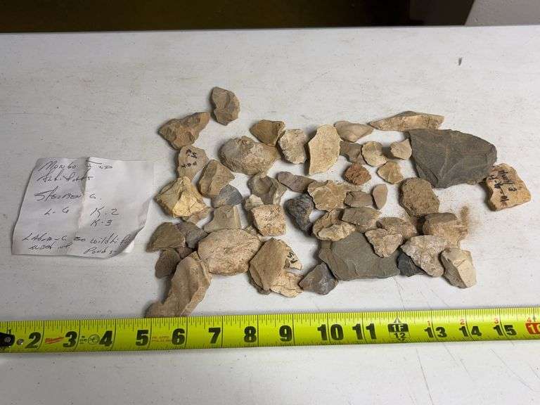 Assortment of Rocks and Arrowheads