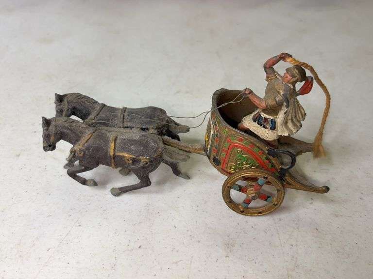 Roman Chariot and Horse Toy, Cast,  J.Hill & Co.