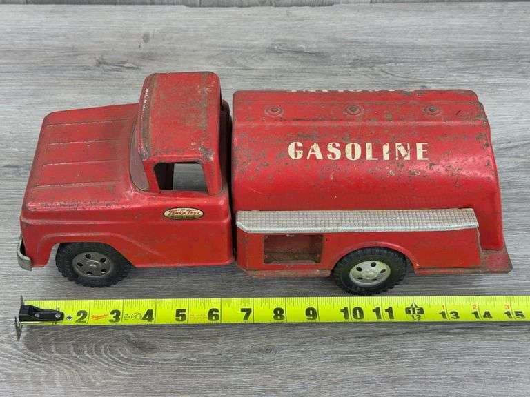 Tonka Toys Gasoline Tanker Truck, 15”L, Missing Parts