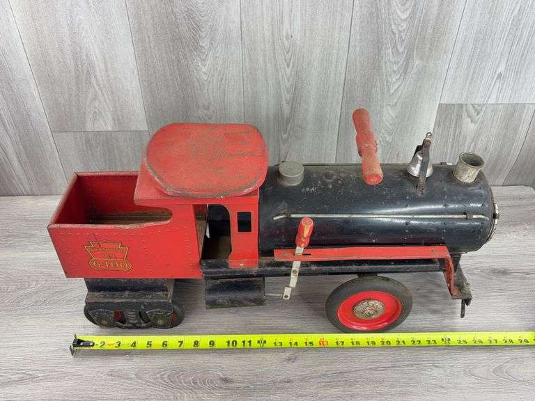 Keystone R.R. 6400 Ride-On Locomotive Engine, 26”L, Metal & Wood