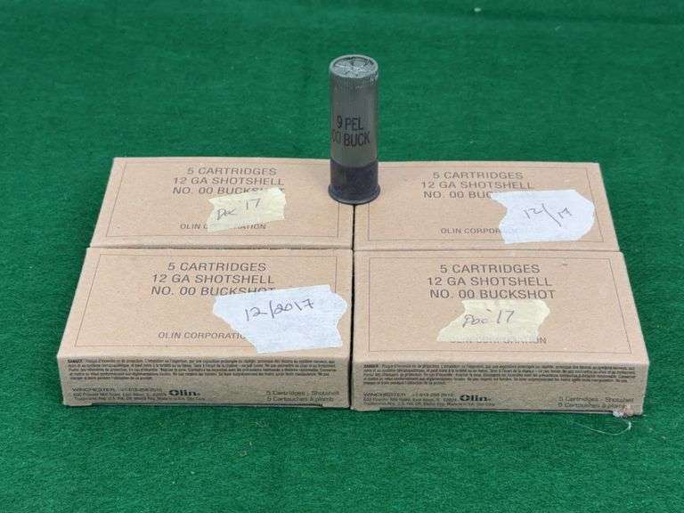 Olin 12 GA. Shotshells, No. 00 Buckshot, Qty. 20, Military Grade