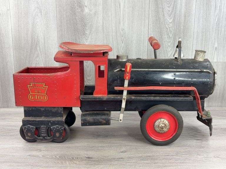 Keystone R.R. 6400 Ride-On Locomotive Engine, 26”L, Metal & Wood