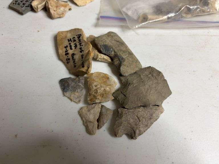 Assortment of Rocks and Arrowheads