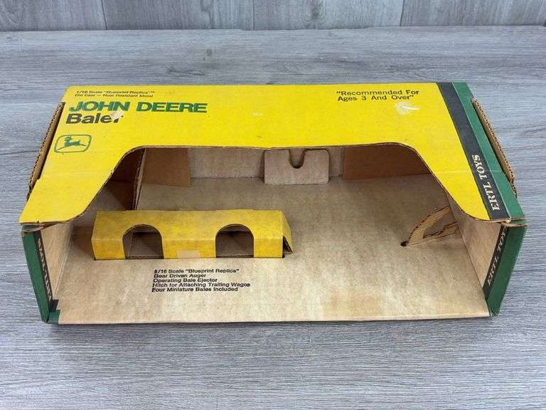 John Deere Utility W/Loader-Stock #517 & Baler-Stock #585 Empty Boxes, 1/16, Ertl Toys