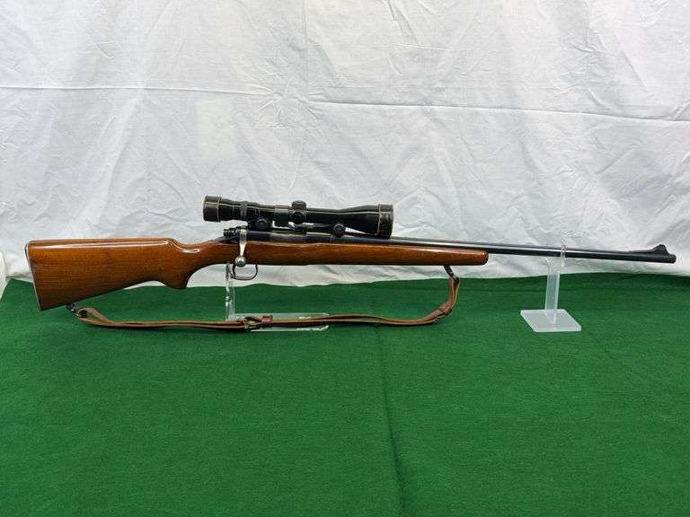Remington Model 722 222 REM. Mag. Bolt Action Rifle, Serial #414956, 24” Barrel, Kahles Wien Helia 39L2 3x9 Scope-Made In Austria, Leather End Caps, Stith Mount, Brauer Bros. Mfg. Leather Sling