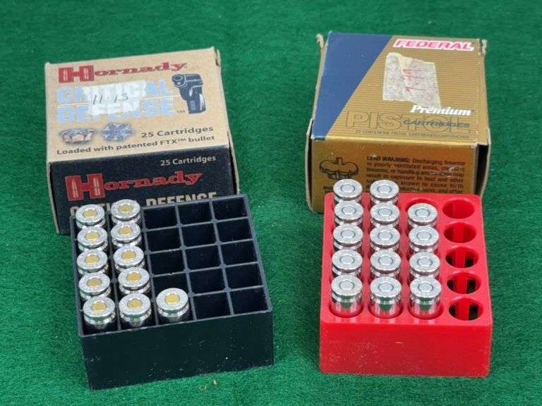 Hornady Critical Defense-115 Gr FTX & Federal Premium-124 Gr. Hydra-Shock JHP 9MM Lugers, Qty. 25