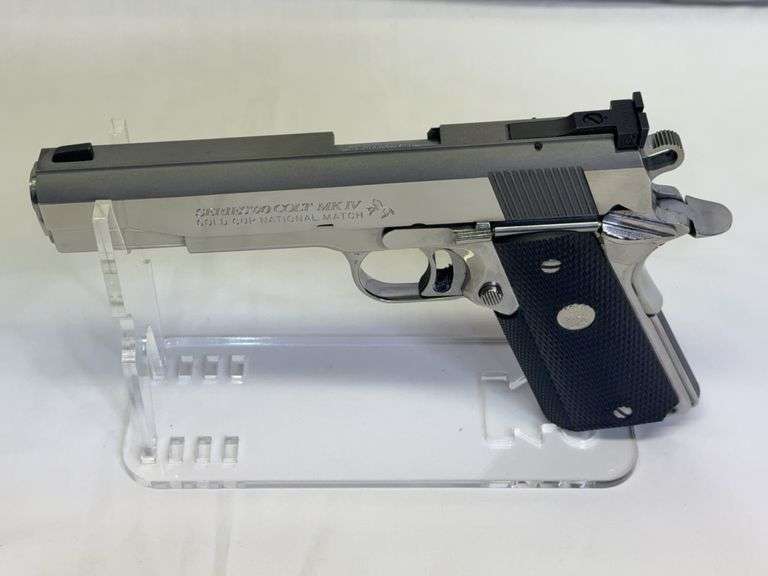 Colt Series 80 MK IV .45 Auto Pistol, Gold Cup National Match, Serial #16153E, 5” Barrel, Original Case & Box, 2 Magazines