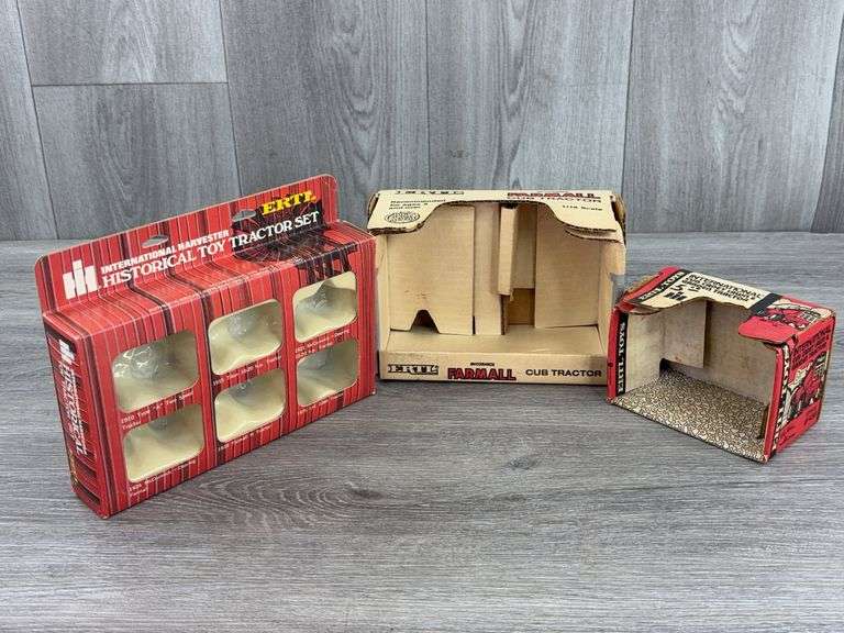 IH Cub Cadet-Stock #459 & Farmall Cub-Stock #689 Empty Boxes, 1/16; IH Historical Toy Tractor Set Empty Box, 1/64, Ertl