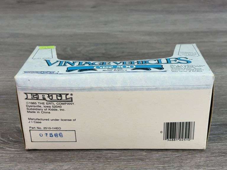 John Deere DC-3 Airplane Empty Box-SpecCast; Model A 40th Anniversary Empty Box, 1/16; JD Model A & 630LP, MH 44 & Case 500 Empty Boxes-1/43, Ertl; JD Cotton Picker Empty Box-1/80