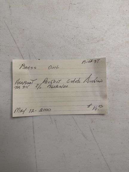 Brass Owl Sculpture Figural On Stacked Books