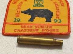 Taxidermy Bear Skull with 1993 Bear Hunter Patch