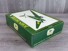 John Deere DC-3 Airplane Empty Box-SpecCast; Model A 40th Anniversary Empty Box, 1/16; JD Model A & 630LP, MH 44 & Case 500 Empty Boxes-1/43, Ertl; JD Cotton Picker Empty Box-1/80
