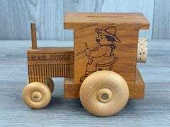 Dear John Wooden Tractor Bank, 6 1/2”, Toystalgia 1979