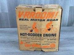 Mattel Inc. Real Motor Roar Hot-Rodder Engine, Battery Operated, 8 1/2”H, Some Broken Parts, Original Box