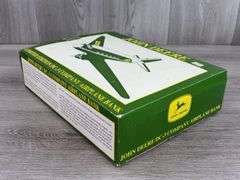 John Deere DC-3 Airplane Empty Box-SpecCast; Model A 40th Anniversary Empty Box, 1/16; JD Model A & 630LP, MH 44 & Case 500 Empty Boxes-1/43, Ertl; JD Cotton Picker Empty Box-1/80