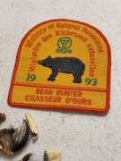Taxidermy Bear Skull with 1993 Bear Hunter Patch