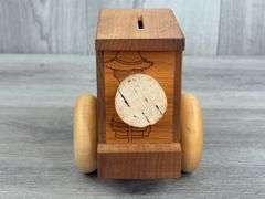 Dear John Wooden Tractor Bank, 6 1/2”, Toystalgia 1979