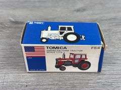 Friction Fire Truck W/Siren Empty Box, Made In China, MF 718; Matchbox #40 Hay Trailer Empty Box; Tomica ME 1155 Empty Box, 1/74