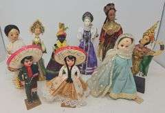 Small Dolls: Mexico, Russia, India, Caribbean, 7-10-in. In height