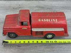 Tonka Toys Gasoline Tanker Truck, 15”L, Missing Parts