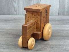 Dear John Wooden Tractor Bank, 6 1/2”, Toystalgia 1979