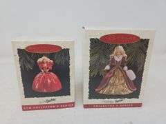 1993 & 1996 Hallmark Happy Holidays Barbie Ornaments, 1 & 4 in series