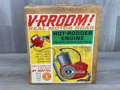 Mattel Inc. Real Motor Roar Hot-Rodder Engine, Battery Operated, 8 1/2”H, Some Broken Parts, Original Box