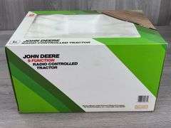 Empty Boxes-John Deere RC, 6410 W/Loader & 1923 D-1/16; Trailfire Snowmobile-1/10, Truck Bank-1/25; Gearbox Gas Pump; Miniature Toy Tractors-1/64