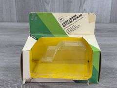 John Deere DC-3 Airplane Empty Box-SpecCast; Model A 40th Anniversary Empty Box, 1/16; JD Model A & 630LP, MH 44 & Case 500 Empty Boxes-1/43, Ertl; JD Cotton Picker Empty Box-1/80