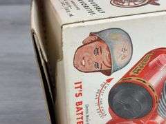 Marx Toys Battery Powered Motor Sound Unit, 8”H, Original Box-Torn End Flaps, Clean Battery Compartment, Mounting Hardware Included