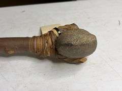 Stone Head Axe With Wooden Shaft 18in Long