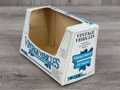 John Deere DC-3 Airplane Empty Box-SpecCast; Model A 40th Anniversary Empty Box, 1/16; JD Model A & 630LP, MH 44 & Case 500 Empty Boxes-1/43, Ertl; JD Cotton Picker Empty Box-1/80