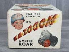 Marx Toys Battery Powered Motor Sound Unit, 8”H, Original Box-Torn End Flaps, Clean Battery Compartment, Mounting Hardware Included