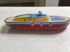 Ohio Art Tin Wind Up Speed Motor Boat Toy