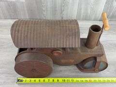 Keystone Ride-On Steam Roller, 20”L, Metal & Wood