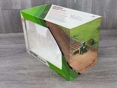 Empty Boxes-John Deere RC, 6410 W/Loader & 1923 D-1/16; Trailfire Snowmobile-1/10, Truck Bank-1/25; Gearbox Gas Pump; Miniature Toy Tractors-1/64