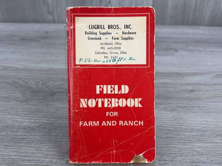 1974 Field Notebook, Lugbill Bros. Inc., Archbold, Ohio, Columbus Grove, Ohio