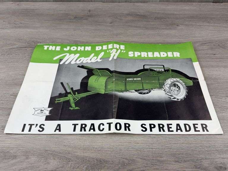 John Deere Pamphlet & Model H Spreader Poster