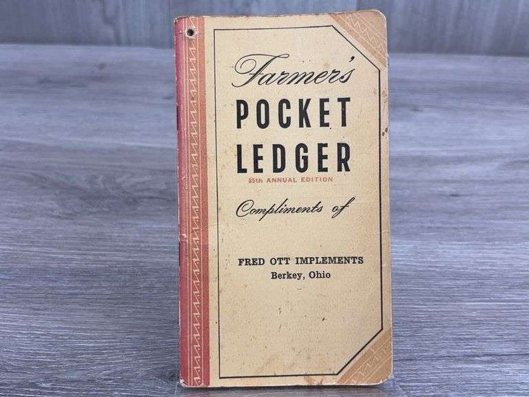 1951 Farmer's Pocket Ledger, Fred Ott Implements, Berkey, Ohio