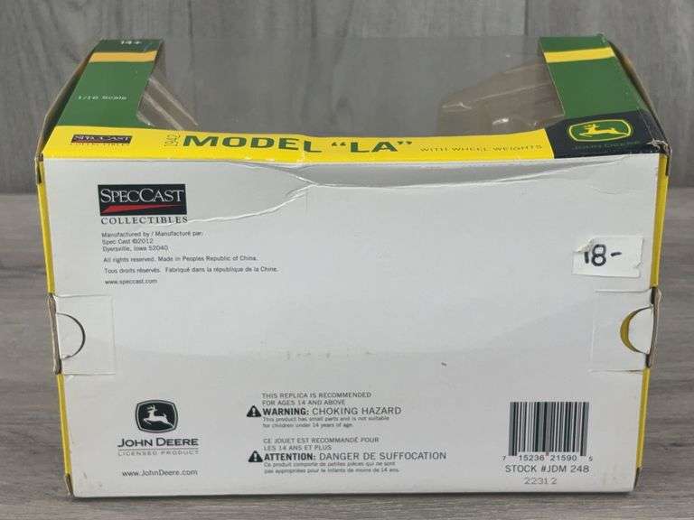 1942 John Deere LA W/Wheel Weights, 1/16, SpecCast