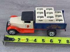 1995 Going To Farm Progress Stake Truck Bank W/Crates, 7 3/4” Long, Box & Toy Signed By Joseph L. Ertl, Scale Models, Serial #169