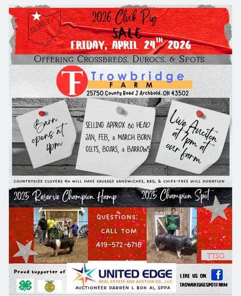 2026 Trowbridge Farm Club Pig Sale