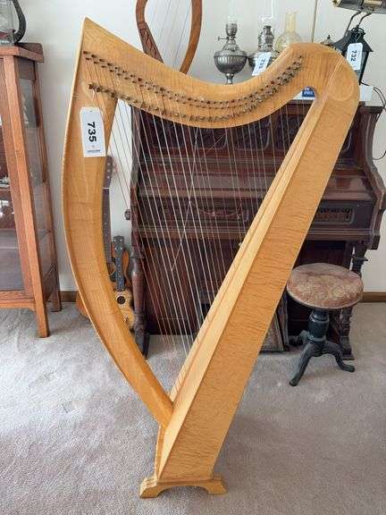 Triplett Harps 53 1/2”H 34 String Harp, Serial #104292, A Couple ...