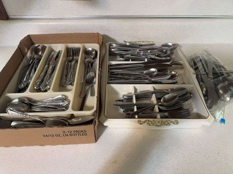 Assorted Stainless Steel Flatware Set Including Imperial USA Cutlery