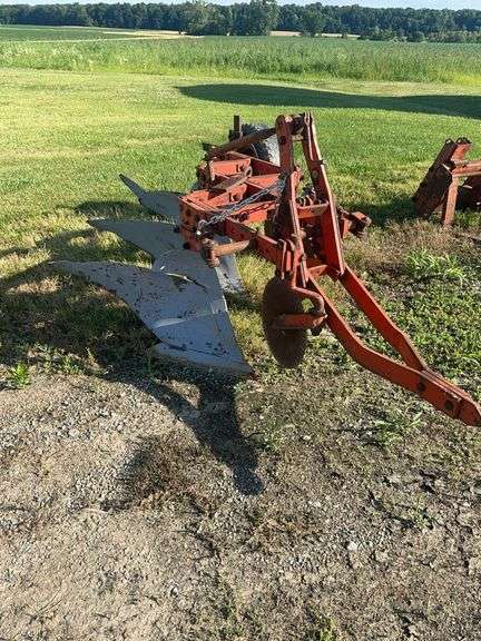 Allis Chalmers Three Bottom Moldboard Plow with Disc Coulters