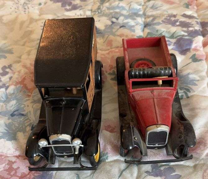 Hubley Toys Diecast Metal Model A Pickup Truck and Woody Wagon