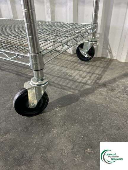 48” x 18” x 77” Metal 4 Shelf Rolling Rack