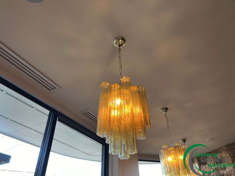 Italian Glass Celling Chandelier (15) Glass Tubes